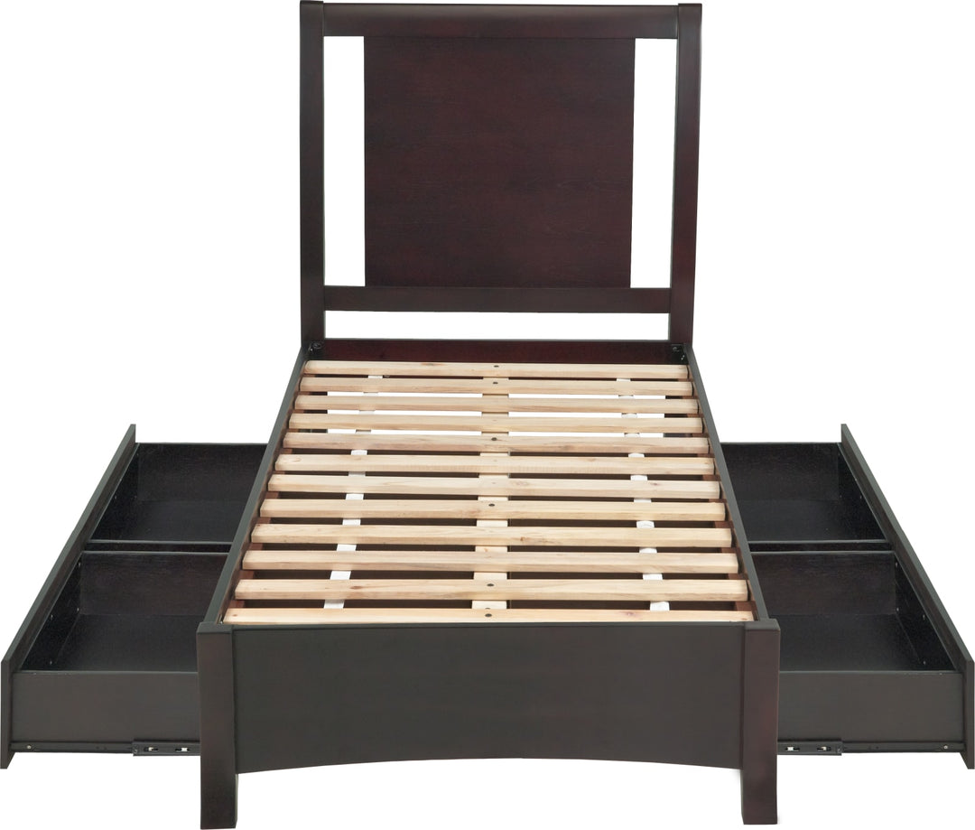 Nevis Full-size Low Profile Storage Bed in Espresso – view 10