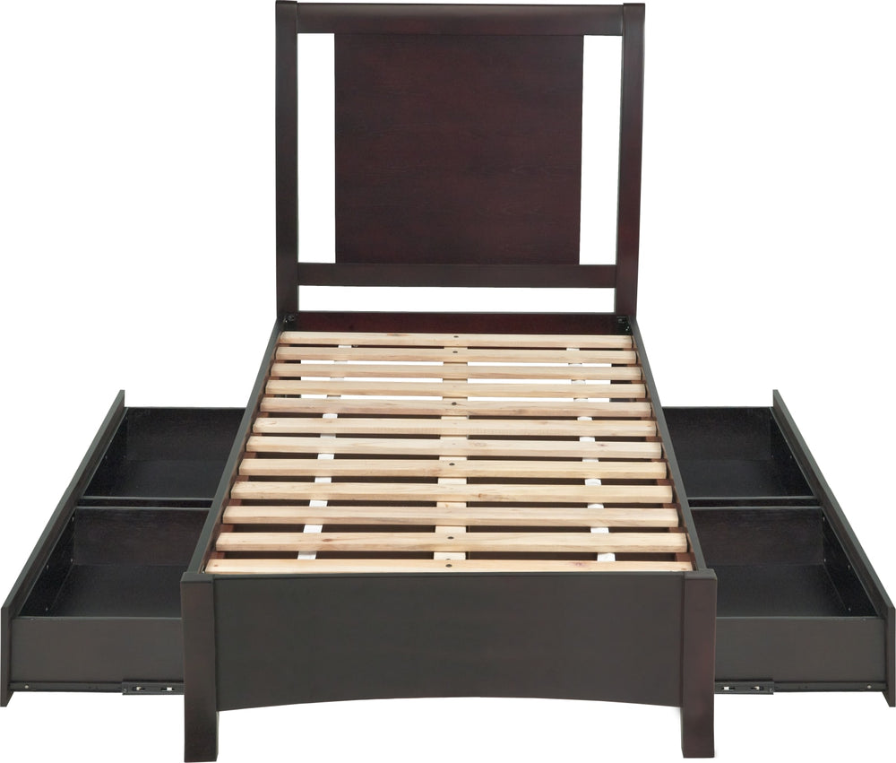 Nevis Twin-size Low Profile Storage Bed in Espresso – view 10
