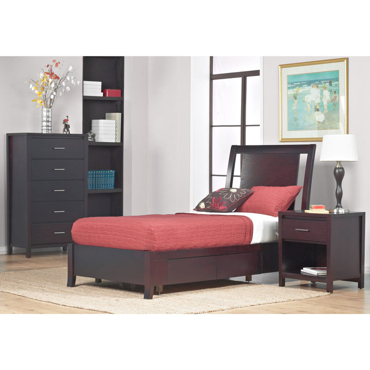 Nevis Full Low Profile Storage Bed in Espresso