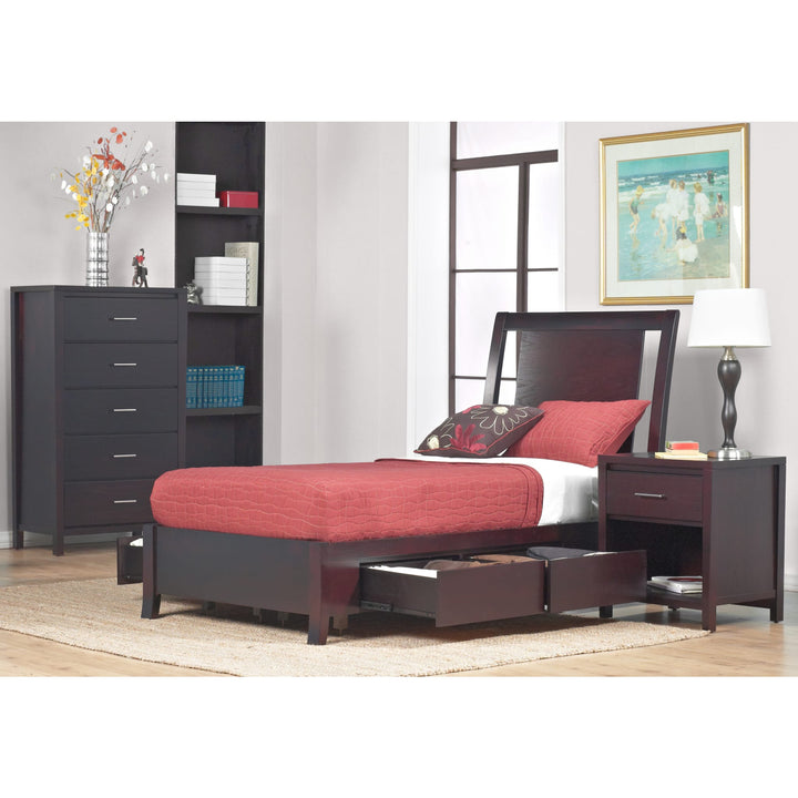 Nevis Full Low Profile Storage Bed in Espresso