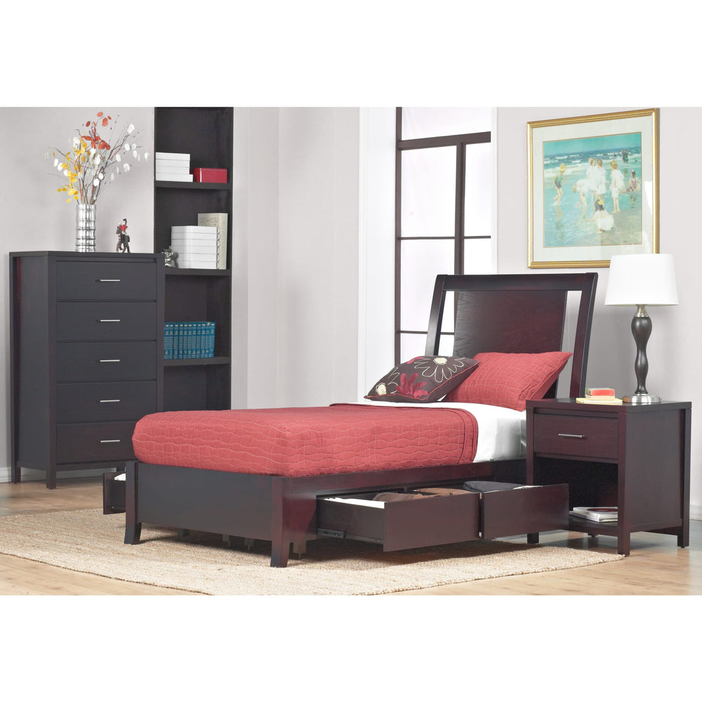 Nevis Full Low Profile Storage Bed in Espresso