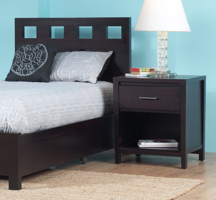 Nevis One Drawer Nightstand in Espresso – view 11