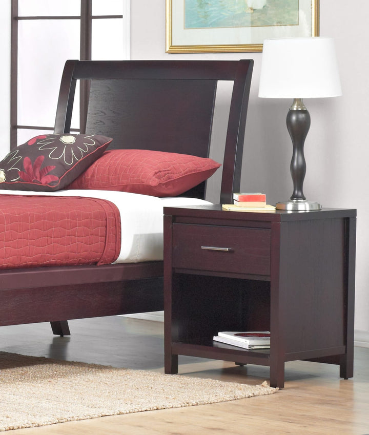 Nevis One Drawer Nightstand in Espresso – view 9