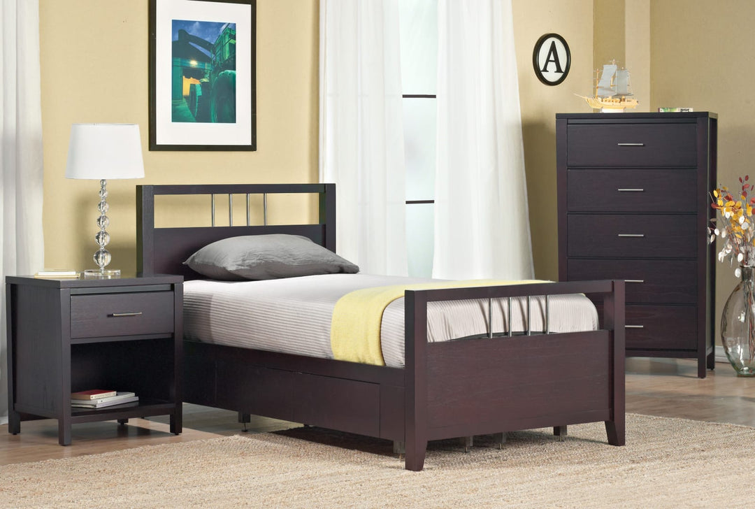 Nevis Twin-size Platform Storage Bed in Espresso – view 4