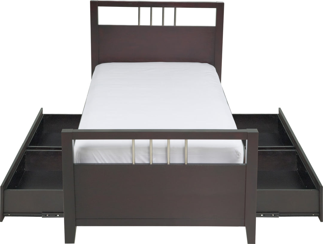 Nevis California King-size Platform Storage Bed in Espresso – view 7