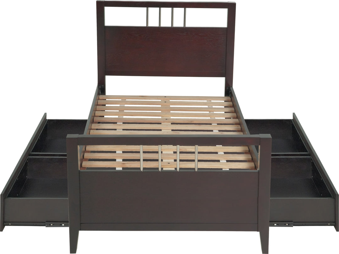 Nevis Queen-size Platform Storage Bed in Espresso – view 9