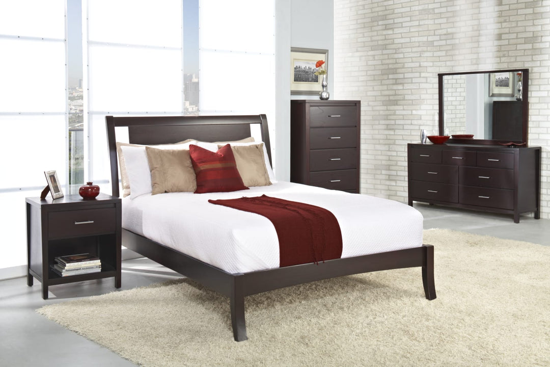 Nevis Full Size Low Profile Sleigh Bed in Espresso – view 3