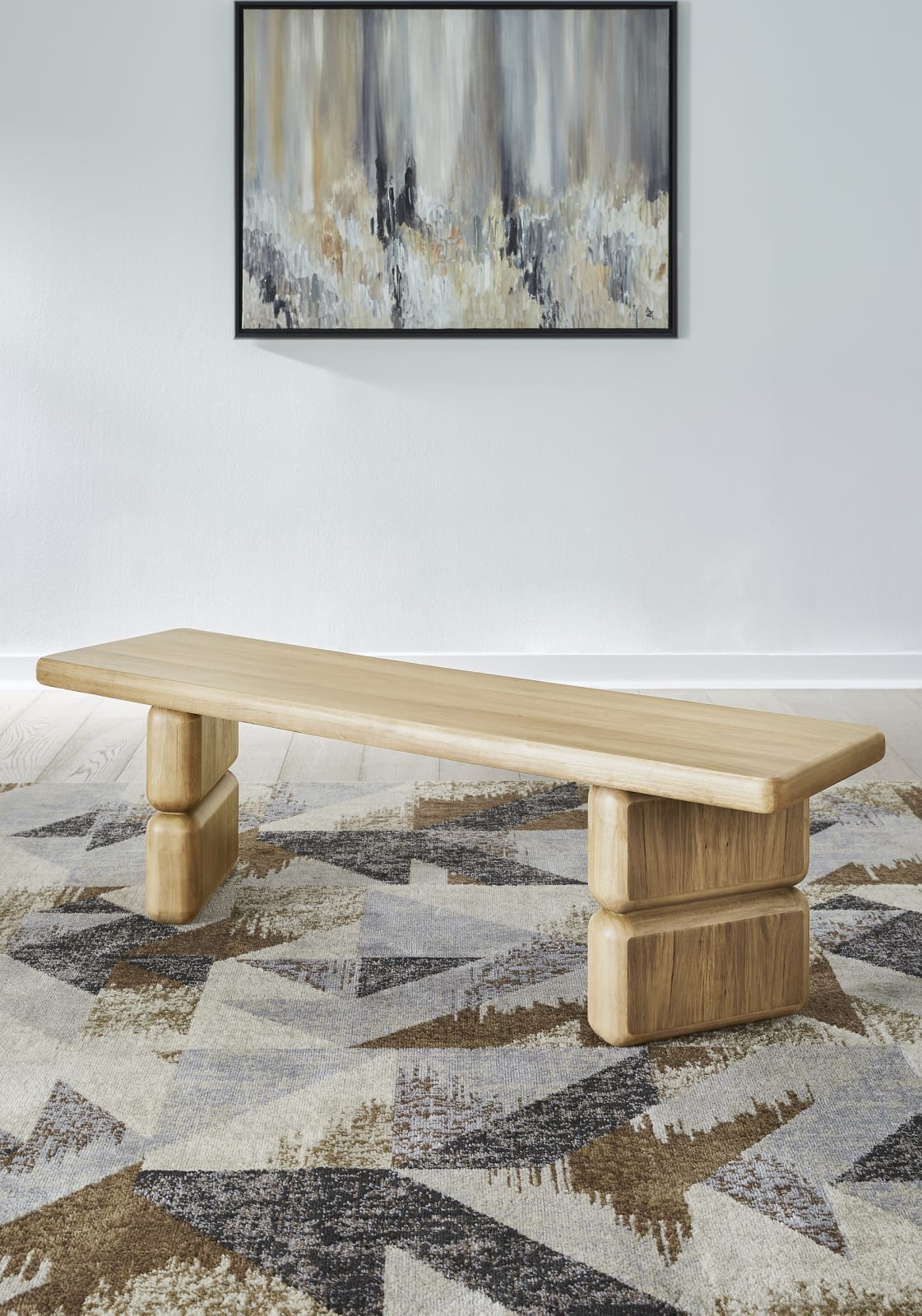 Nia Acacia Wood Dining Bench in Lioness