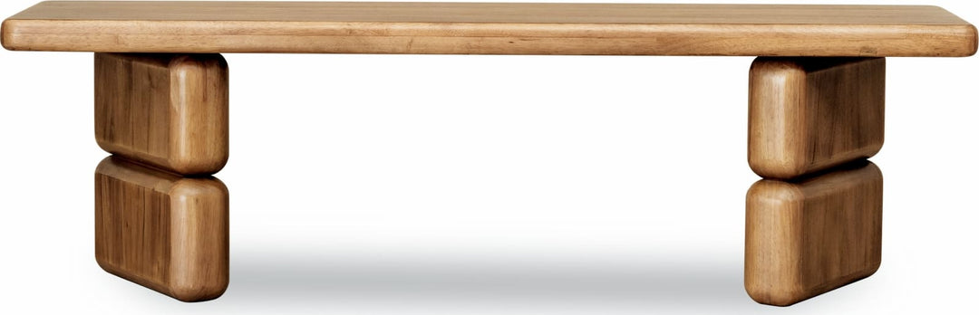 Nia Acacia Wood Dining Bench in Lioness – view 3