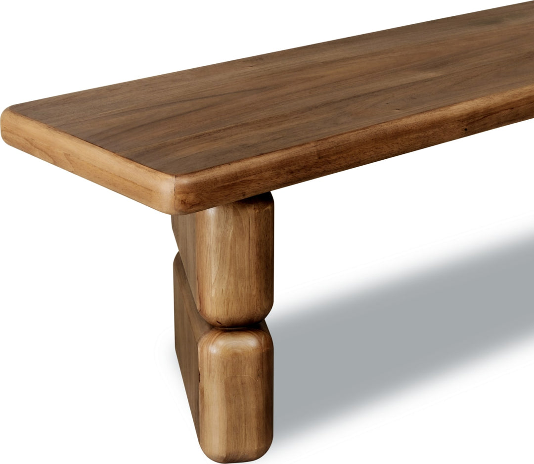 Nia Acacia Wood Dining Bench in Lioness – view 8