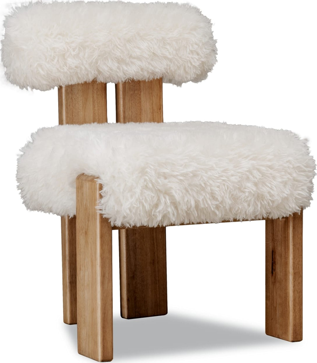 Nia Dining Accent Chair in Sheepskin and Lioness – view 3