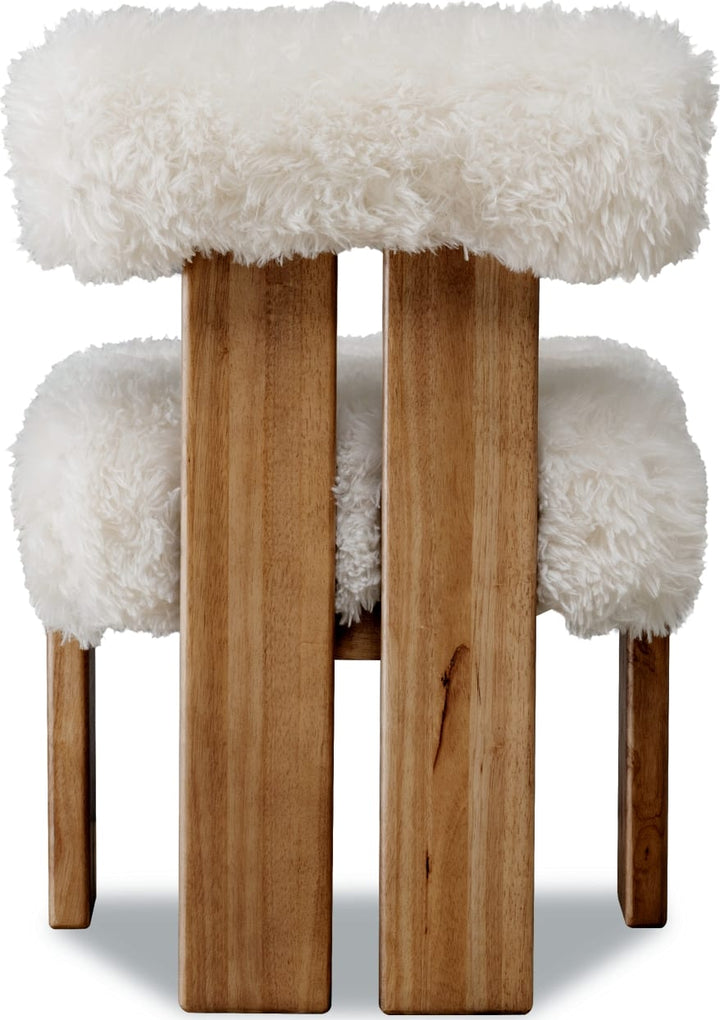 Nia Dining Accent Chair in Sheepskin and Lioness – view 5