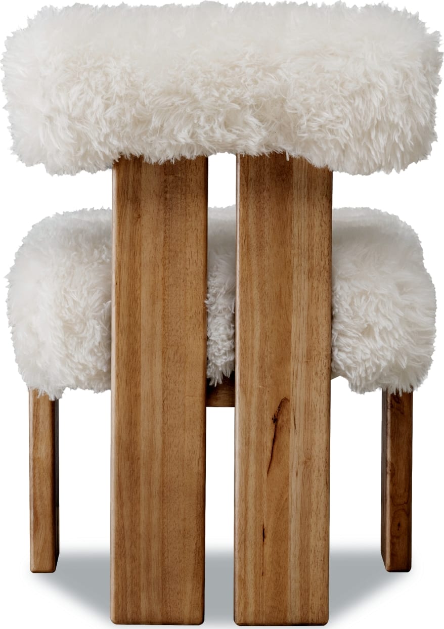Nia Dining Accent Chair in Sheepskin and Lioness – view 5