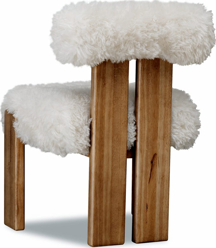 Nia Dining Accent Chair in Sheepskin and Lioness – view 6