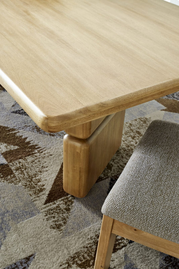 Nia Rectangular Acacia Wood Dining Table in Lioness – view 2
