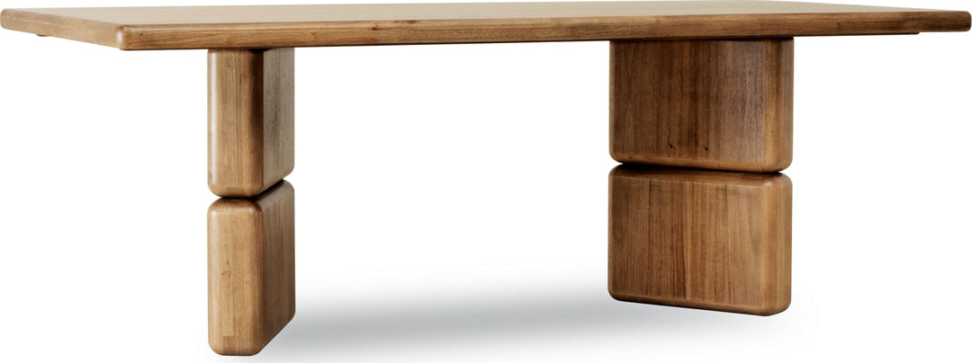 Nia Rectangular Acacia Wood Dining Table in Lioness – view 4