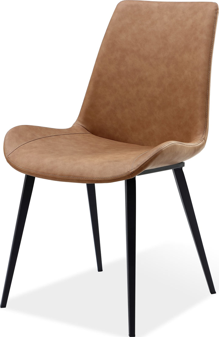 Nicoya Upholstered Dining Chair in Buckskin Synthetic Leather and Black – view 4