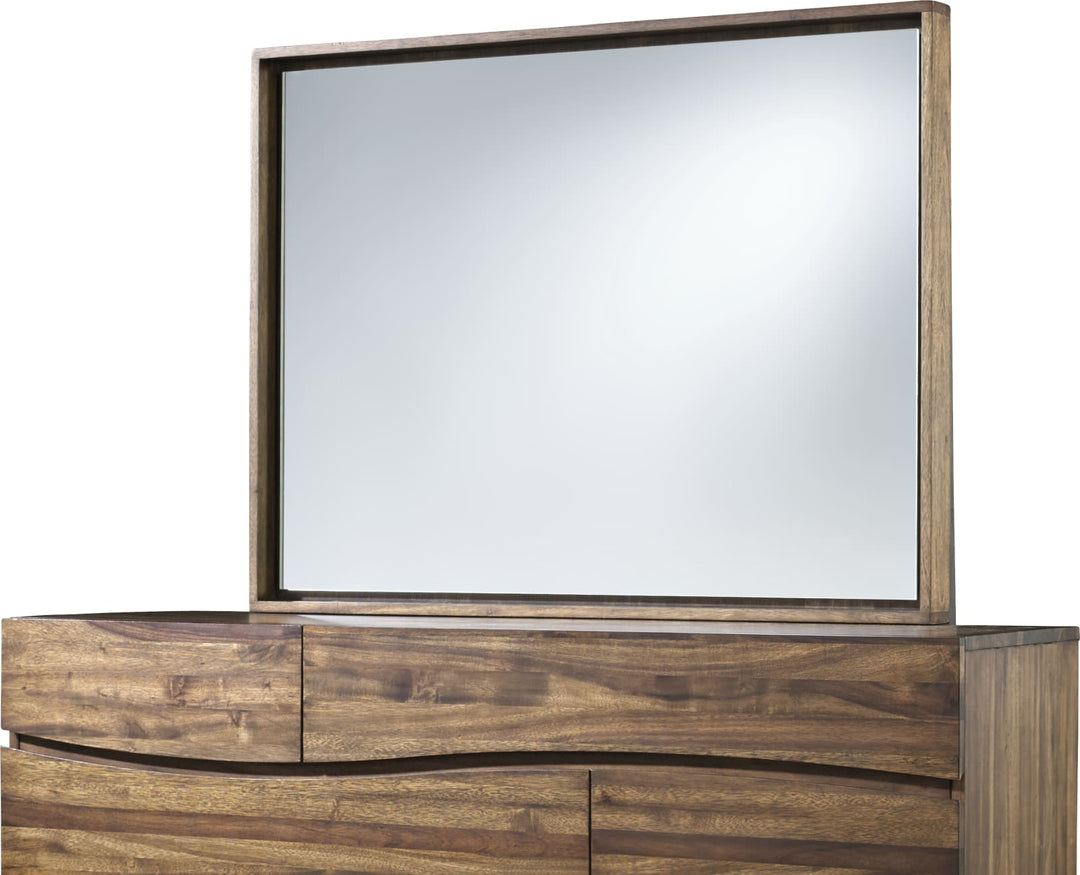 Ocean Solid Wood Floating Glass Mirror in Natural Sengon – view 4