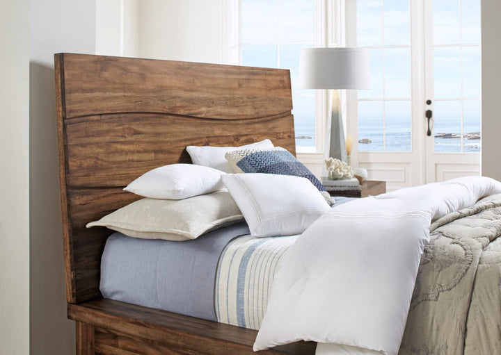 Ocean Full-size Solid Wood Platform Bed in Natural Sengon – view 5
