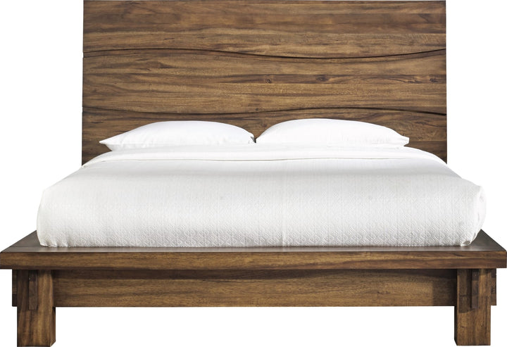 Ocean California King-size Solid Wood Platform Bed in Natural Sengon – view 6