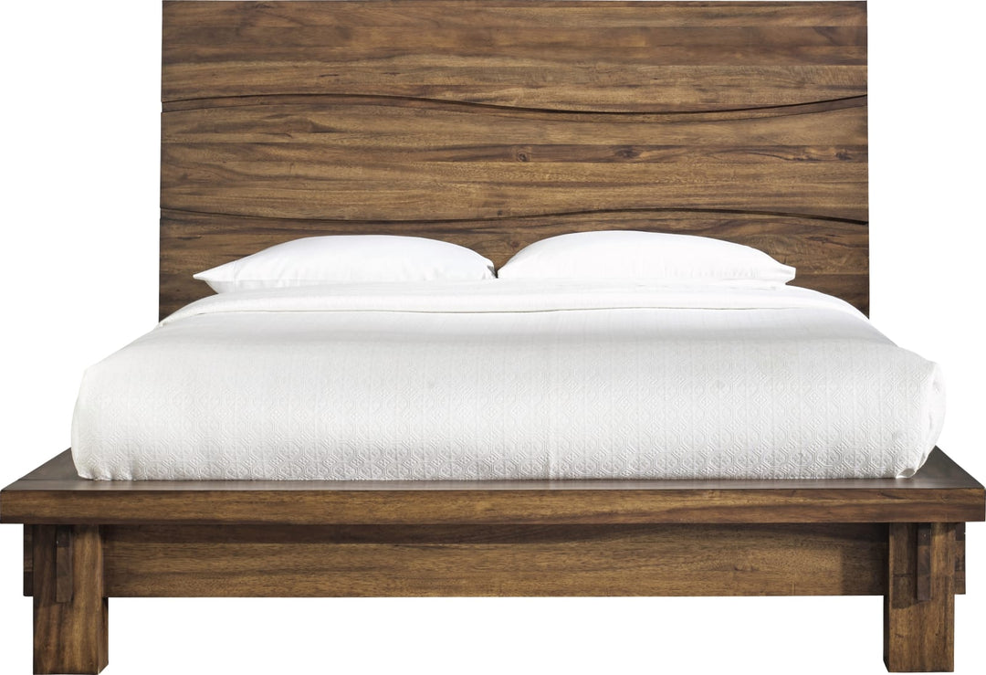 Ocean Full-size Solid Wood Platform Bed in Natural Sengon – view 6