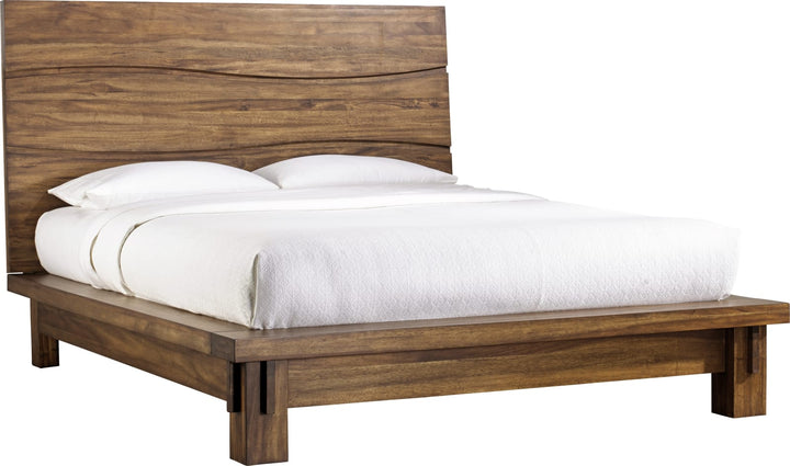 Ocean Queen-size Solid Wood Platform Bed in Natural Sengon – view 7