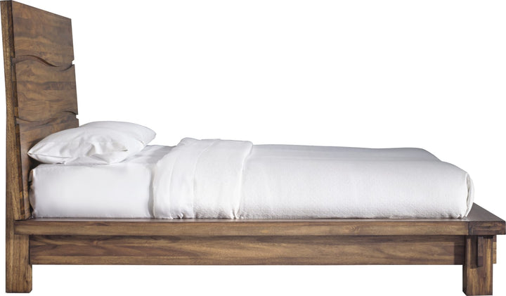 Ocean California King-size Solid Wood Platform Bed in Natural Sengon – view 8