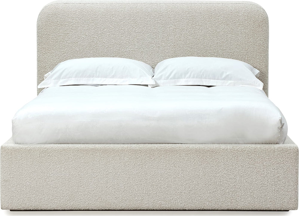 Off-White Upholstered Platform Bed in Ricotta Boucle (2026) – view 6