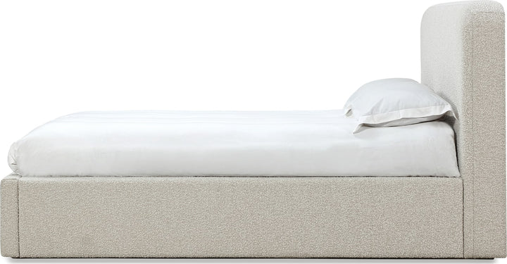 Off-White Queen-size Upholstered Platform Bed in Ricotta Boucle (2026) – view 7