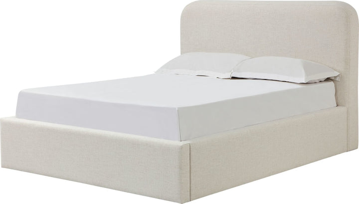 Off-White Upholstered Platform Bed in Whipped Honey Linen (2026) – view 2