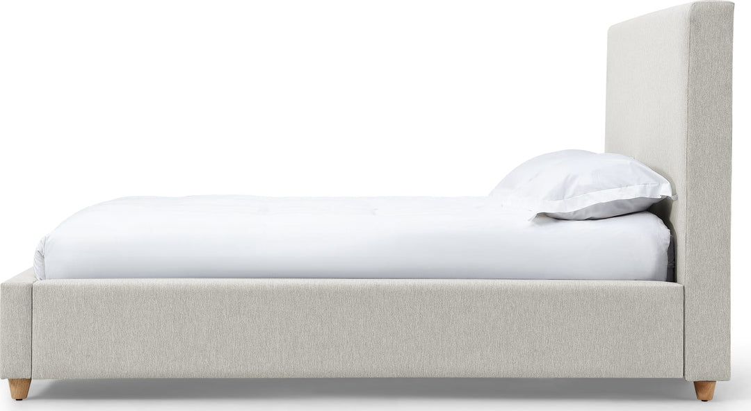 Olivia California King-Size Upholstered Platform Bed in Ivory (2026) – view 4