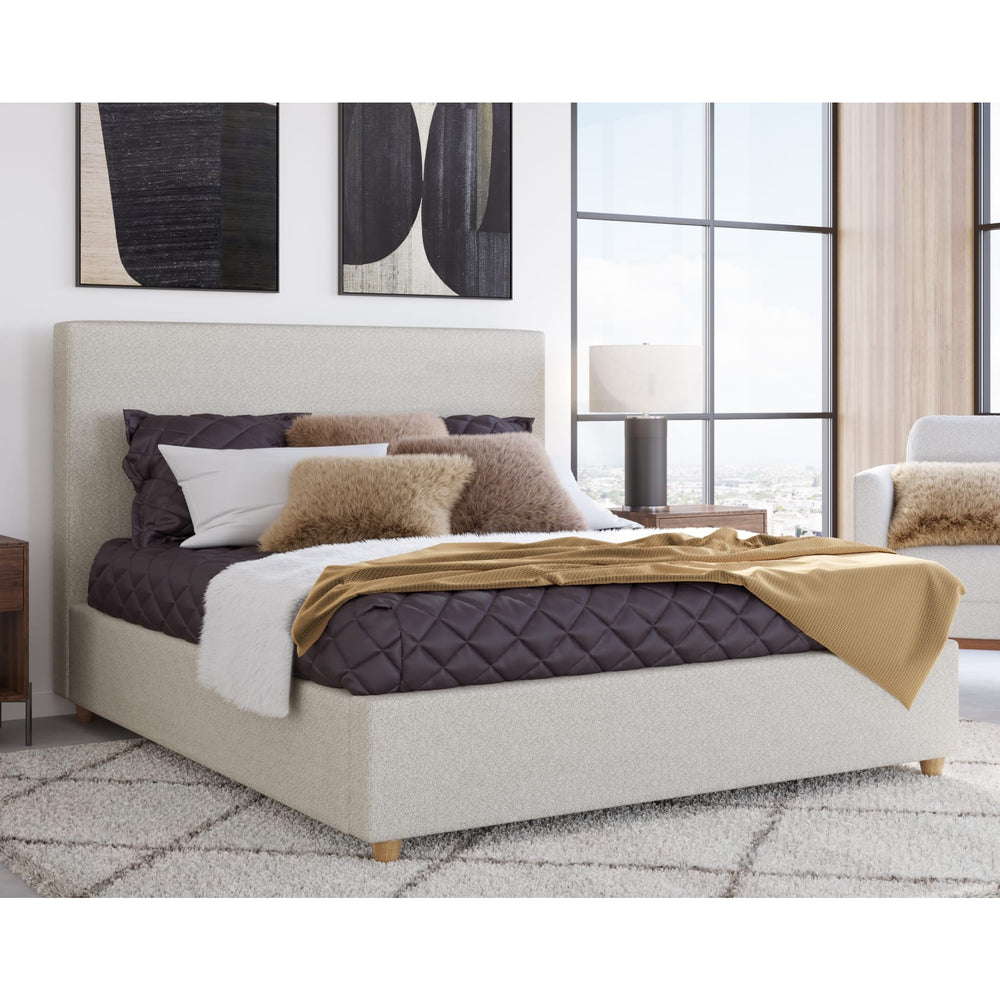 Olivia Full Upholstered Platform Bed in Ivory