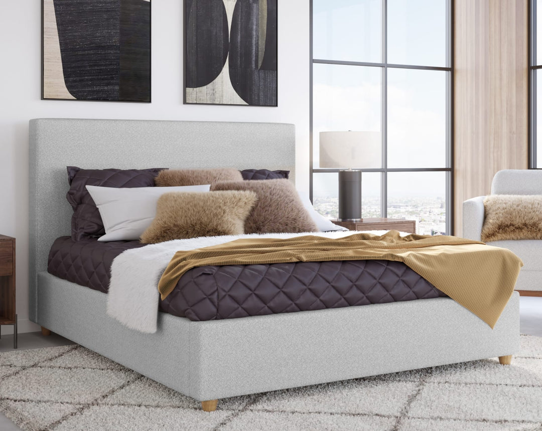 Olivia Upholstered Full-size Bed in Linen