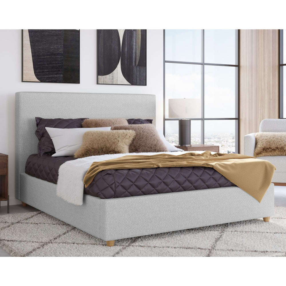 Olivia California King Upholstered Platform Bed in Linen