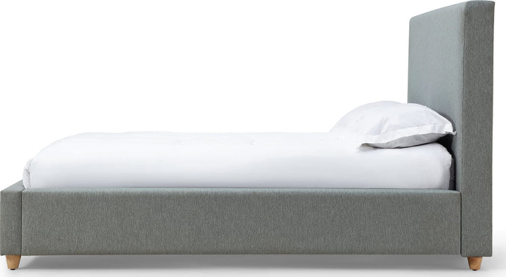 Olivia Queen-Size Upholstered Platform Bed in Pewter (2026) – view 4