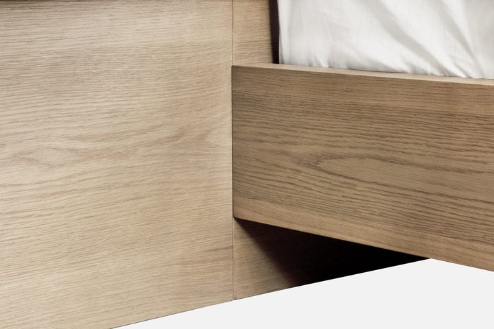 One Coastal Modern Full-size Live Edge Wall Bed with Floating Nightstands in Bisque – view 6
