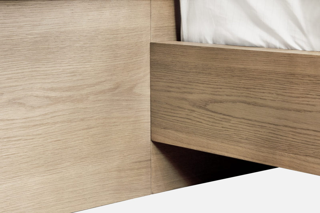 One Coastal Modern California King-size Live Edge Wall Bed with Floating Nightstands in Bisque – view 6
