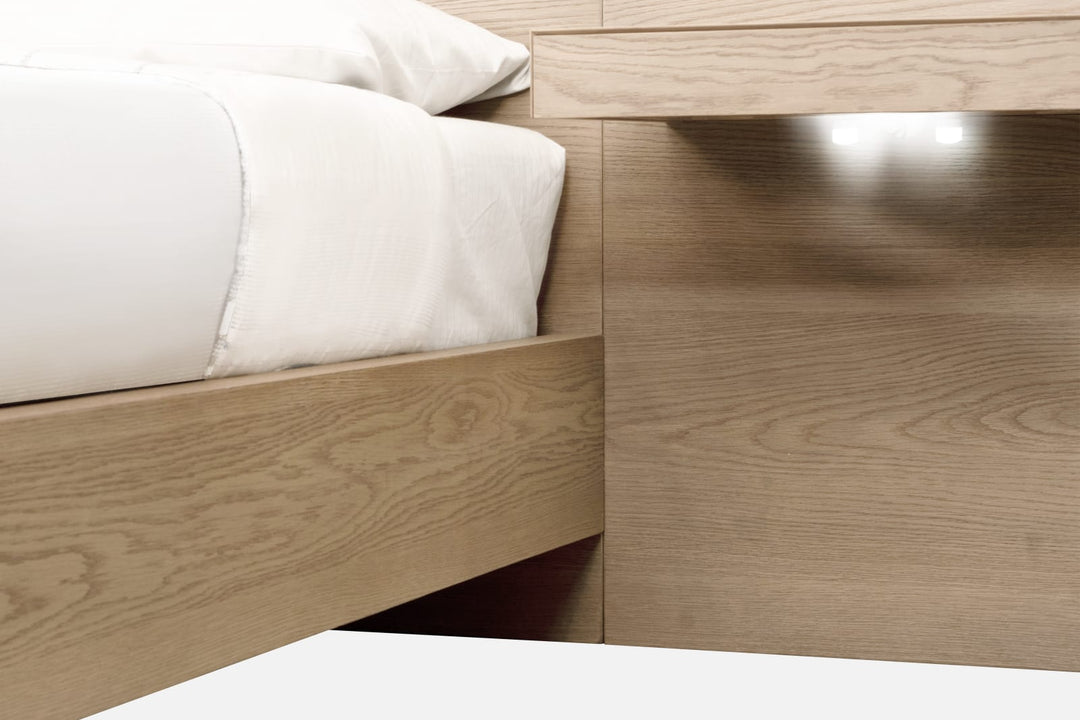One Coastal Modern Full-size Live Edge Wall Bed with Floating Nightstands in Bisque – view 8