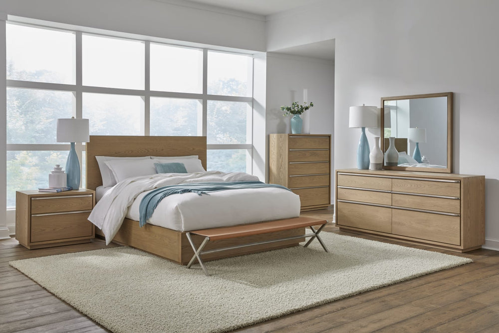 One Coastal Modern California King-size Platform Bed in Bisque – view 8