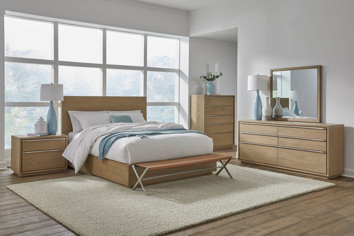 One Coastal Modern Full-size Platform Bed in Bisque – view 8
