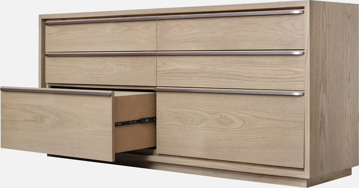 One Coastal Modern Six Drawer Dresser in Bisque – view 9