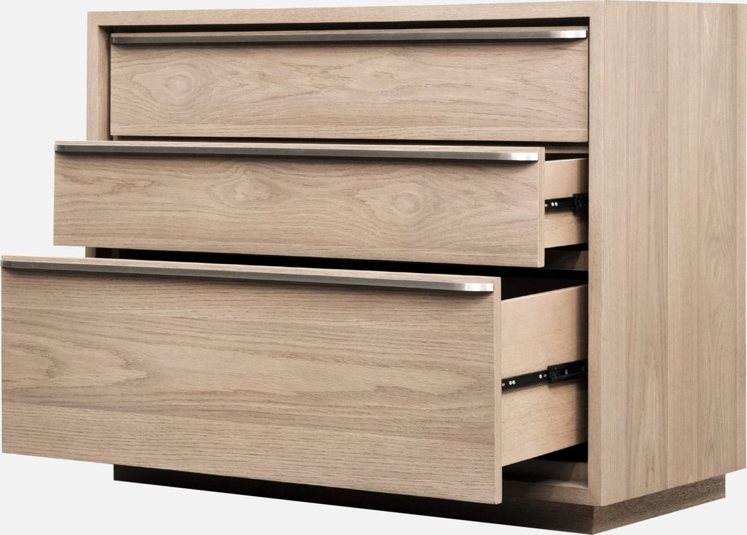One Coastal Modern Three Drawer USB-charging Nightstand in Bisque – view 5