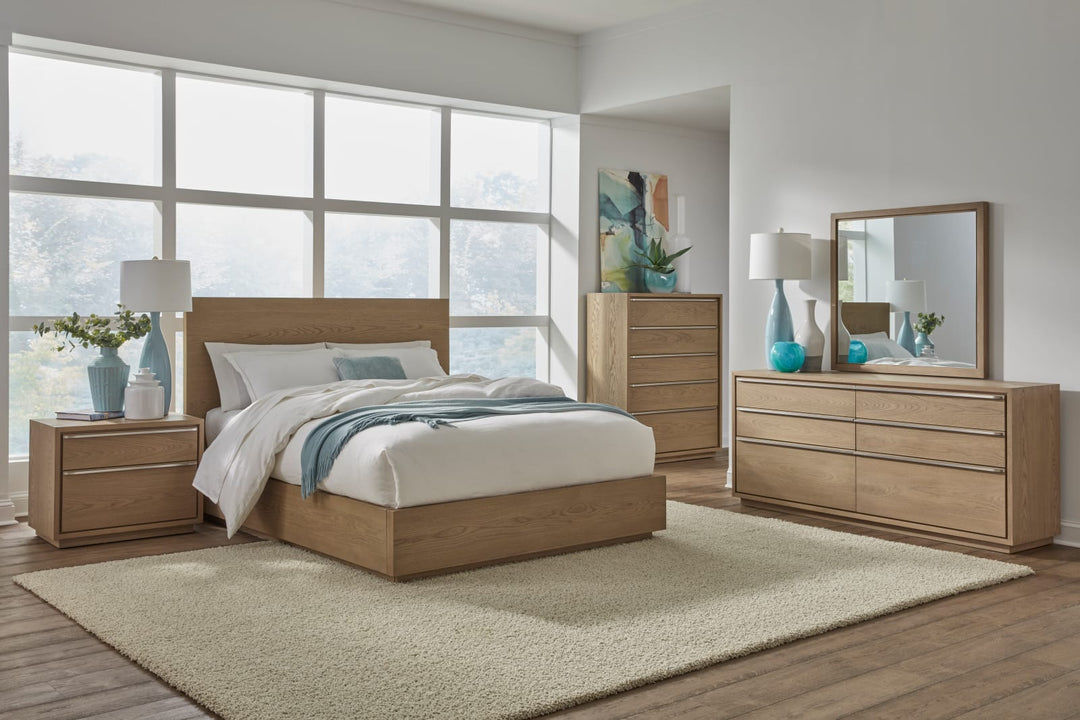 One Coastal Modern Two Drawer USB-Charging Nightstand in Bisque – view 10