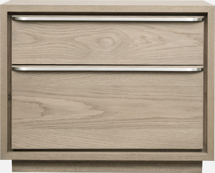 One Coastal Modern Two Drawer USB-Charging Nightstand in Bisque – view 2