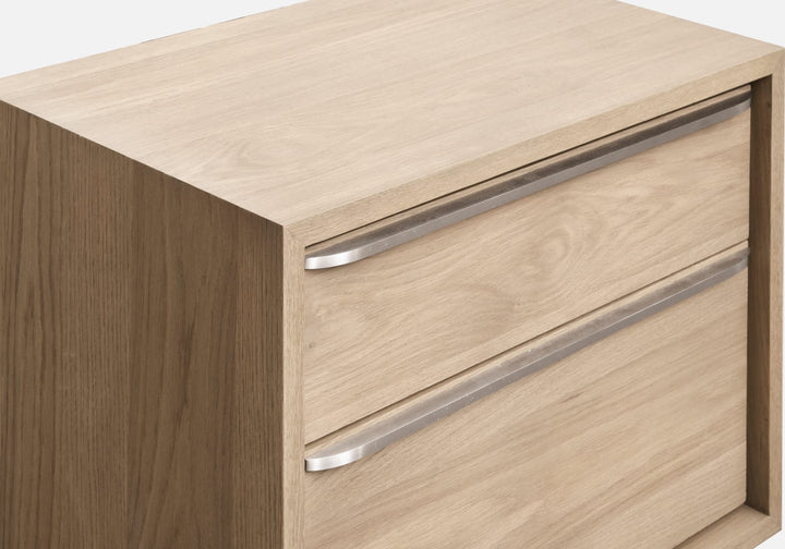 One Coastal Modern Two Drawer USB-Charging Nightstand in Bisque – view 3