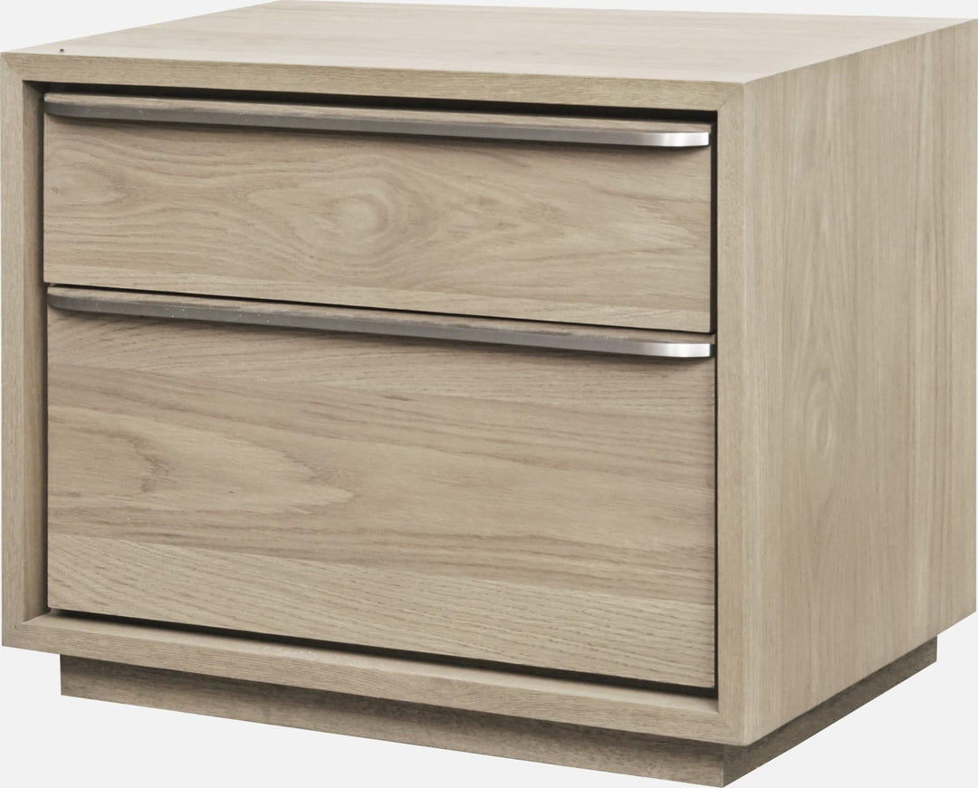 One Coastal Modern Two Drawer USB-Charging Nightstand in Bisque – view 4