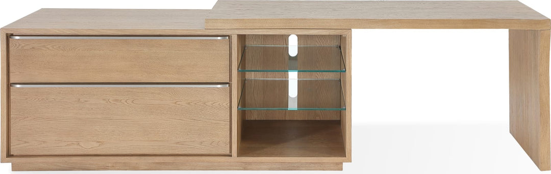 One Live Edge Edge Executive Desk in White Oak and Glass – view 2