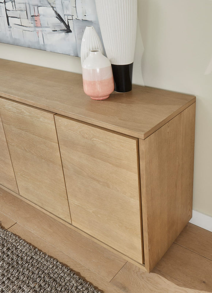 One Modern Coastal Four Door Sideboard in White Oak – view 2