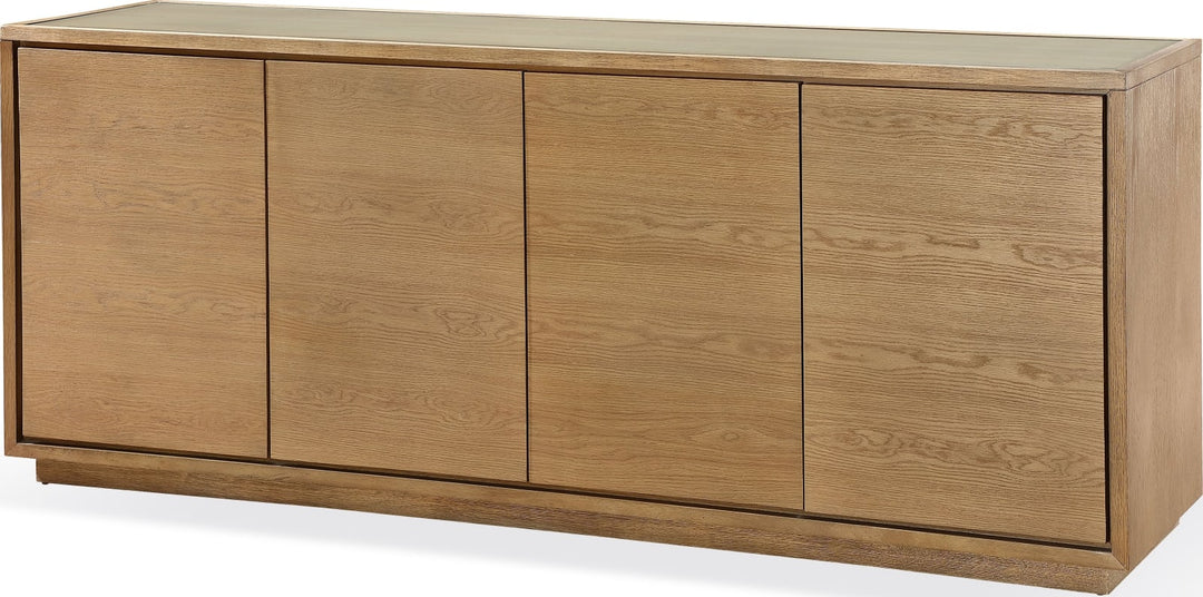 One Modern Coastal Four Door Sideboard in White Oak – view 4