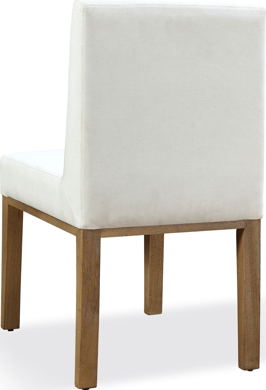 One Modern Coastal Upholstered Dining Side Chair in White Pearl and Bisque – view 3
